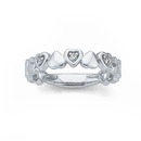 Silver-Cubic-Zirconia-Multi-Heart-Ring Sale