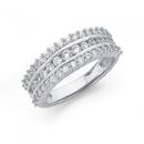 Silver-Cubic-Zirconia-Three-Row-Dress-Ring Sale