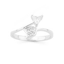 Silver-Cubic-Zirconia-Arrow-Ring Sale