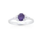 Sterling-Silver-Violet-Cubic-Zirconia-Oval-Dress-Ring Sale