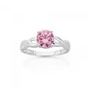 Sterling-Silver-Pink-Cubic-Zirconia-Twist-Ring Sale