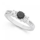 Sterling-Silver-Black-Cubic-Zirconia-Dress-Ring Sale