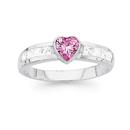 Sterling-Silver-Pink-Cubic-Zirconia-Heart-Ring Sale