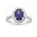 Sterling-Silver-Violet-Cubic-Zirconia-Cluster-Ring Sale