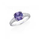 Silver-Lavender-Cubic-Zirconia-Square-Dress-Ring Sale