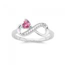 Silver-Pink-Cubic-Zirconia-Infinity-Ring Sale