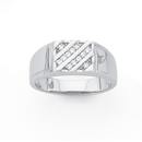 Silver-Cubic-Zirconia-Diagonal-Stripe-Gents-Ring Sale