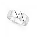 Sterling-Silver-75mm-Cubic-Zirconia-Diagonal-Stripe-Gents-Ring Sale