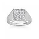 Sterling-Silver-Square-Cubic-Zirconia-Gents-Ring Sale