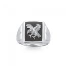 Silver-Black-Agate-Eagle-Signet-Ring Sale