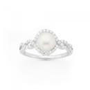 Silver-Round-Cultured-Freshwater-Pearl-Cubic-Zirconia-Loop-Twist-Ring Sale