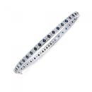 Silver-Dark-Blue-White-Cubic-Zirconia-Oval-Bangle Sale