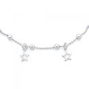 Sterling-Silver-25cm-Multi-Stars-Beaded-Anklet Sale