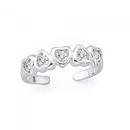Sterling-Silver-Multi-Cubic-Zirconia-Heart-Toe-Ring Sale