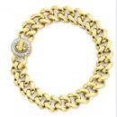 9ct-Gold-19cm-Solid-Curb-Diamond-Turnlock-Bracelet Sale