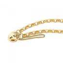 Solid-9ct-Gold-19cm-Solid-Oval-Belcher-Bracelet-with-Padlock Sale