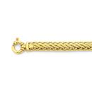 9ct-Gold-19cm-Wheat-Bracelet-with-Bolt-Ring Sale