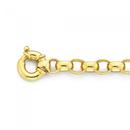 9ct-Gold-19cm-Oval-Belcher-Bracelet-with-Bolt-Ring Sale