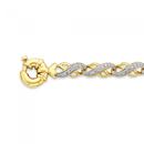 9ct-Gold-19cm-Cubic-Zirconia-Infinity-Link-Bolt-Ring-Bracelet Sale