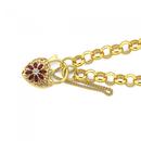 9ct-Gold-19cm-Solid-Belcher-Created-Ruby-Diamond-Padlock-Bracelet Sale