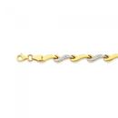 9ct-Gold-19cm-Two-Tone-Diamond-Cut-Bracelet Sale