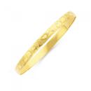 9ct-Gold-65mm-Heart-Engraved-Bangle Sale