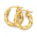 9ct-Gold-3x10mm-Twist-Hoop-Earrings Sale