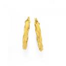 9ct-Gold-3x15mm-Twist-Hoop-Earrings Sale