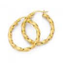 9ct-Gold-3x20mm-Twist-Hoop-Earrings Sale