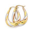 9ct-Gold-Tri-Tone-Oval-Twist-Creole-Earrings Sale