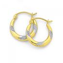 9ct-Gold-Two-Tone-Diamond-Cut-Creole-Earrings Sale