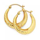 9ct-Gold-12mm-Diamond-Cut-Creole-Earrings Sale