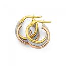 9ct-Gold-Tri-Tone-10mm-Triple-Hoop-Earrings Sale