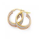 9ct-Gold-Tri-Tone-15mm-Plain-Pattern-Hoop-Earrings Sale
