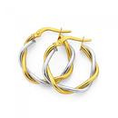 9ct-Gold-Two-Tone-15mm-Entwined-Twist-Hoop-Earrings Sale