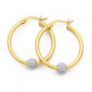 9ct-Gold-Large-Hoops-with-Bead-Detail-20mm Sale