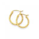 9ct-Gold-Small-Diamond-Cut-Hoops-10mm Sale