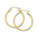 9ct-Gold-Two-Tone-Large-Diamond-Cut-Hoops-20mm Sale