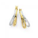 9ct-Gold-Two-Tone-Diamond-Cut-Double-Oval-Hoop-Earrings Sale