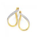 9ct-Gold-Two-Tone-Diamond-Cut-Oval-Twist-Earrings Sale