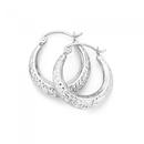 9ct-White-Gold-Diamond-Cut-Creole-Earrings Sale