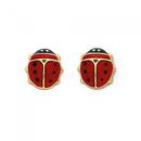 9ct-Gold-Red-Enamel-Ladybird-Stud-Earrings Sale