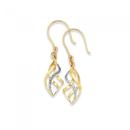 9ct-Gold-Two-Tone-Diamond-Cut-Twist-Drop-Earrings Sale