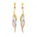 9ct-Gold-Tri-Tone-Flame-Drop-Earrings Sale