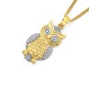 9ct-Gold-Two-Tone-Owl-Pendant Sale