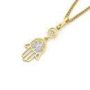 9ct-Gold-Two-Tone-Evil-Eye-Hamsa-Pendant Sale