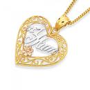 9ct-Gold-Tri-Tone-1-Mum-Filigree-Heart-Pendant Sale