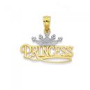 9ct-Gold-Two-Tone-Princess-Crown-Pendant Sale