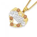 9ct-Gold-Tri-Tone-Sister-Heart-Pendant Sale