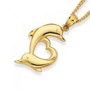 9ct-Gold-Double-Dolphin-Heart-Pendant Sale